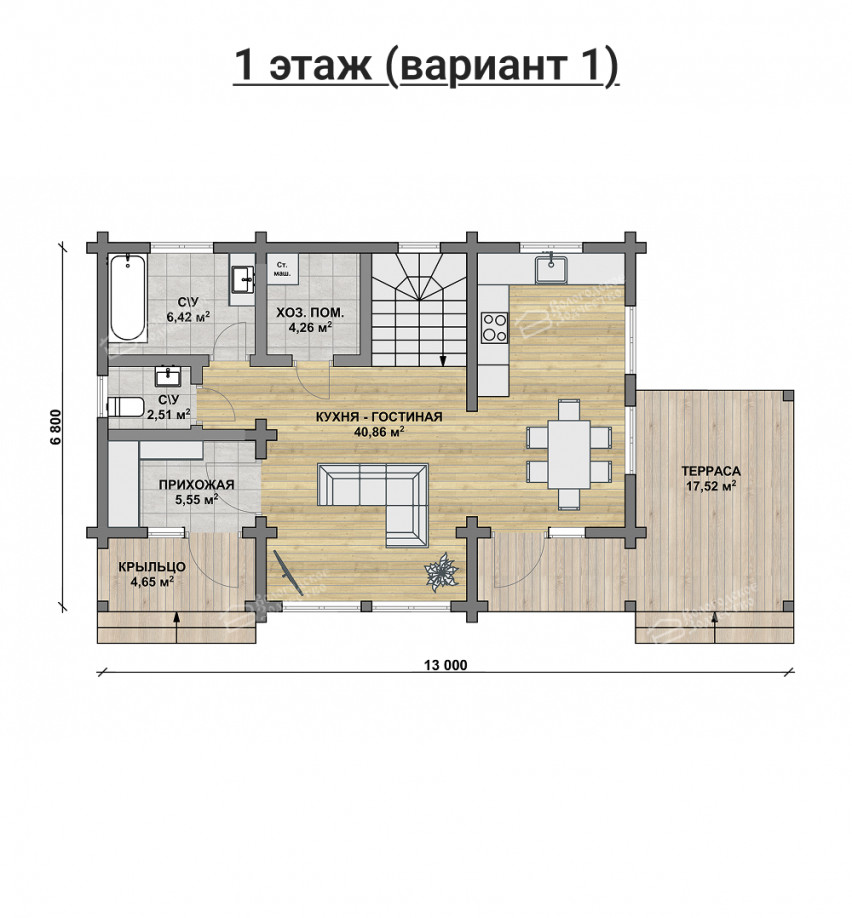 Дом из профилированного бруса VZ-375